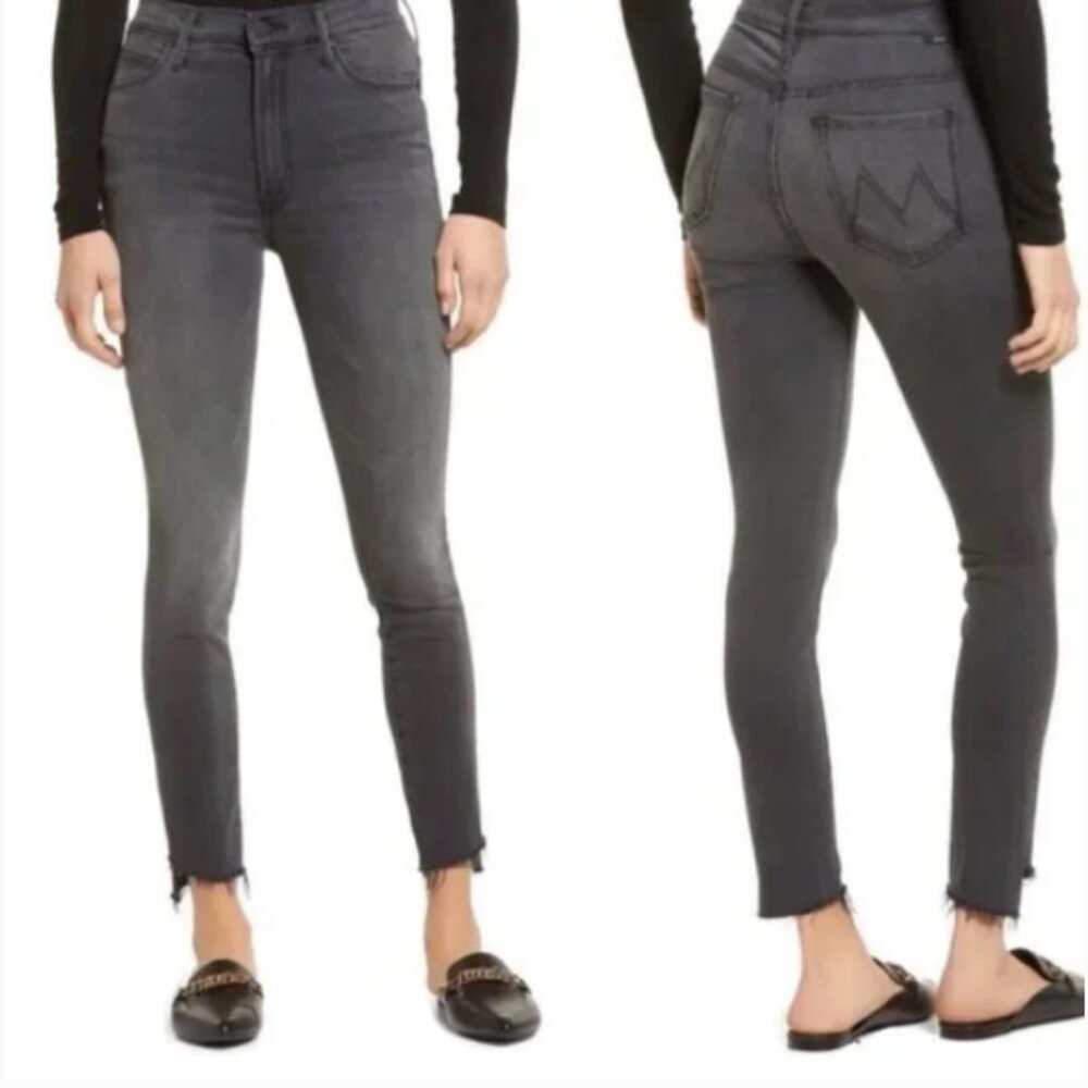 Mother Jean Womens 25 Gray The Stunner Zip Ankle Step Fray Lighting Up Lanterns